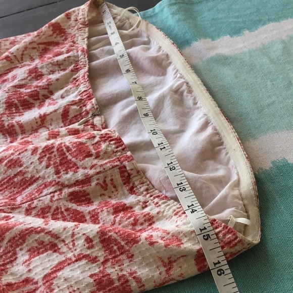 J. Crew Floral Print Textured Linen Cotton Blend Strapless Dress - Picture 4 of 8